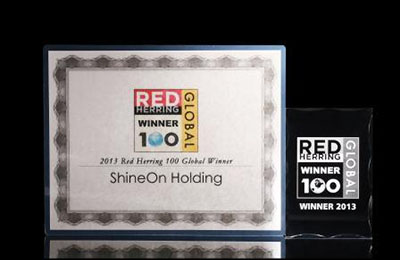 Shineon выбраны ў 2013 годзе ў топ-100 сусветнага рэйтынгу Red Herring